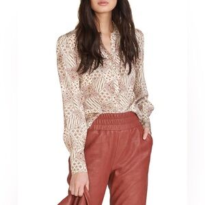 VERONICA BEARD Animal Print Silk Blouse - size 8 - 
$395